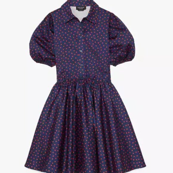 NEW KATE SPADE Spring Time Dot Millie Dress SIZE SMALL RED AND BLUE - Picture 2 of 4